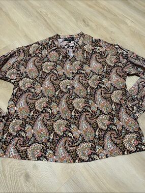 A.P.C. Rue Madame Paris Paisley Blouse Size 38
